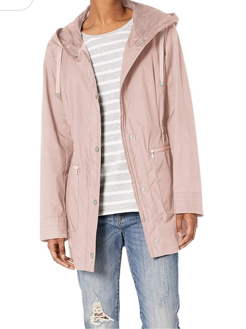 Cole Haan Pale Pink Hooded Anorak Rain Jacket - Picture 2 of 7
